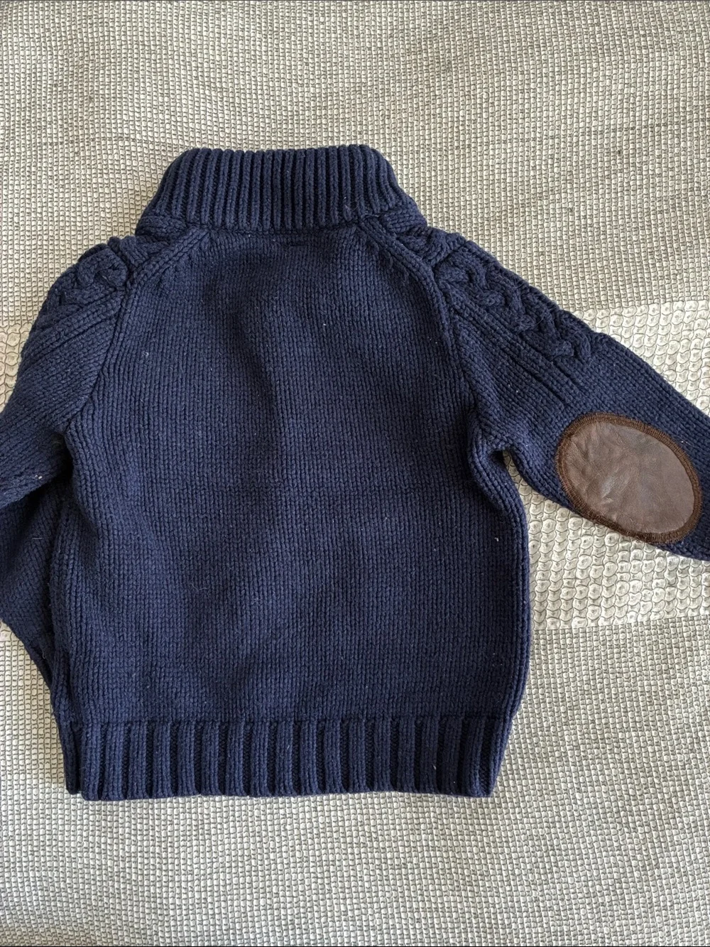 Baby Gap Navy Cable Knit Sweater with Elbow Patches